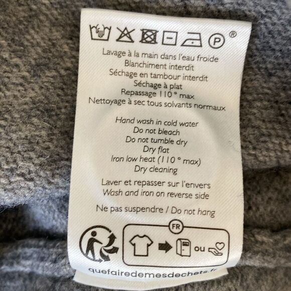 Sezane Elegant Gray Yak Wool Cardigan sz M Quiet Luxury Minimalist Casual Chic - Picture 11 of 13